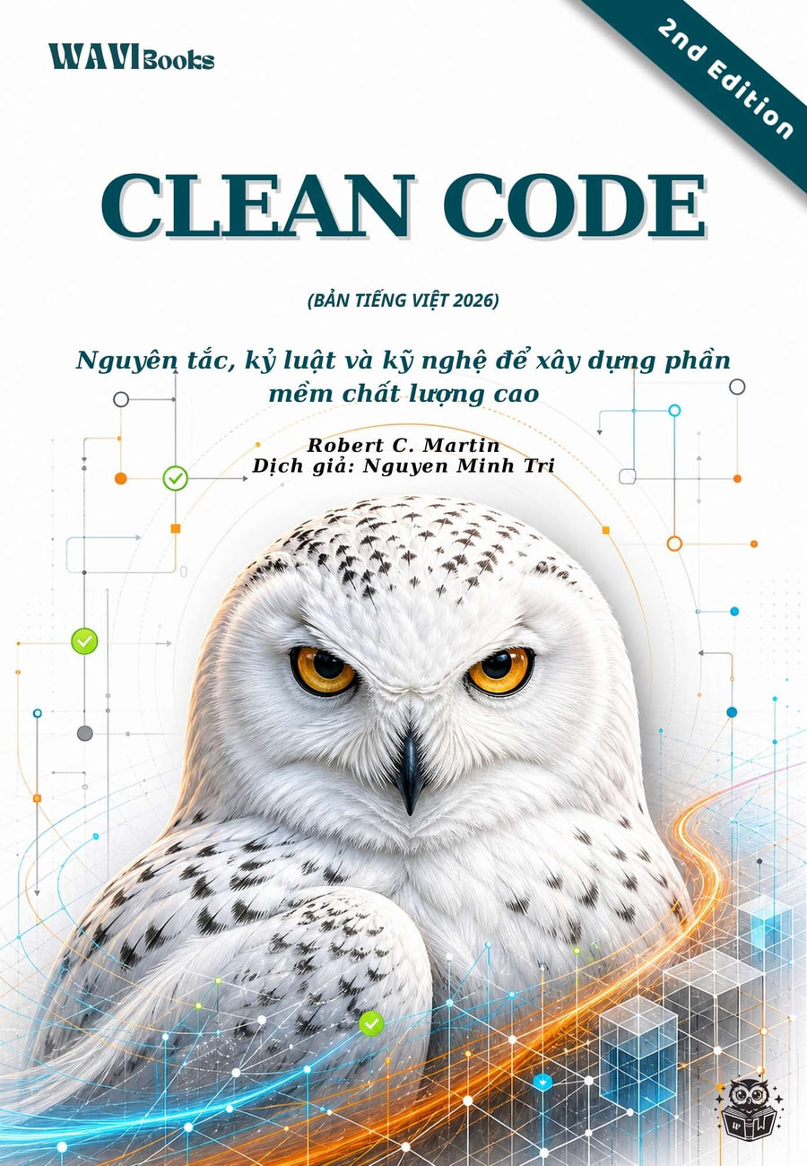 Bìa sách Clean Code, 2nd Edition bản tiếng Việt của Robert C. Martin – sách Clean Code, 2nd Edition tiếng Việt tại Wavi Books · 2nd Edition · bản tiếng Việt 2026