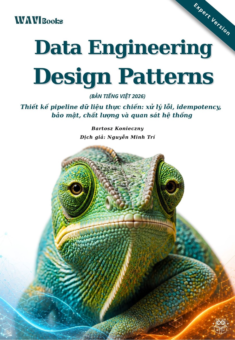 Bìa Data Engineering Design Patterns tiếng Việt 2026 của Bartosz Konieczny