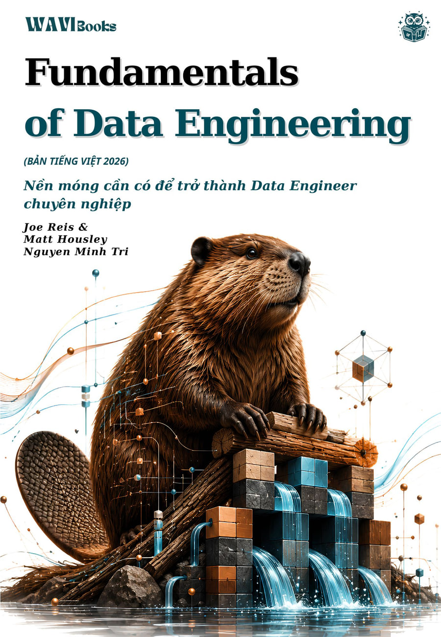 Sách Fundamentals of Data Engineering bản tiếng Việt minh họa Data Engineer Roadmap 2026