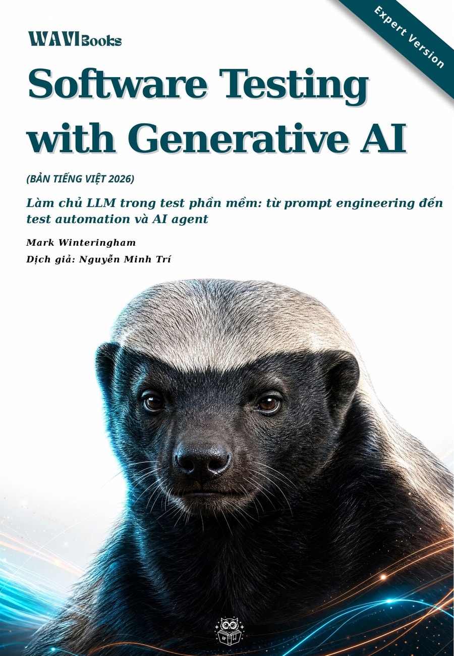 Bìa sách Software Testing with Generative AI bản tiếng Việt Expert Version 2026 của Mark Winteringham